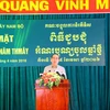 Chủ tịch Ủy ban Trung ương MTTQ Việt Nam Nguyễn Thiện Nhân phát biểu tại buổi họp mặt. (Ảnh: Ngọc Thiện/TTXVN)