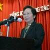 Phó Chủ tịch nước Nguyễn Thị Doan phát biểu tại hội nghị Tổng kết công tác thi đua, khen thưởng năm 2015 . (Ảnh: Quốc Dũng/TTXVN)