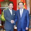 Chủ tịch nước Trần Đại Quang tiếp Ngài Ryotaro Sugi, Đại sứ đặc biệt Việt Nam-Nhật Bản sang thăm và làm việc tại Việt Nam. (Ảnh: Nhan Sáng/TTXVN)