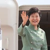 Tổng thống Hàn Quốc Park Geun-hye tại sân bay ở thủ đô Seoul, Hàn Quốc ngày 1/5. (Nguồn: Yonhap/TTXVN)