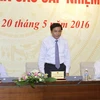 Ông Nguyễn Hạnh Phúc, Tổng Thư ký Quốc hội, Chủ nhiệm Văn phòng Quốc hội, Ủy viên Hội đồng bầu cử Quốc gia, Chánh Văn phòng Hội đồng bầu cử quốc gia phát biểu. (Ảnh: An Đăng/TTXVN)