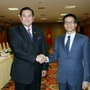 Phó Thủ tướng Vũ Đức Đam hội đàm với Phó Thủ tướng Vương quốc Thái Lan Thanasak Patimaprakorn. (Ảnh: Nguyễn Dân/TTXVN)