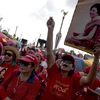 Lực lượng Áo đỏ ủng hộ chính phủ tuần hành tại Bangkok năm 2014. (Nguồn: AFP/TTXVN)