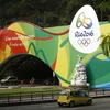 Ápphích quảng cáo Thế vận hội mùa Hè Olympic 2016 tại thành phố Rio de Janeiro ngày 28/6. (Nguồn: EPA/TTXVN)