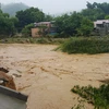 Nước lên cao tại Ngòi Đum chảy qua xã Đồng Tuyên (TP Lào Cai). (Ảnh: Lục Thu Hương/TTXVN)