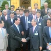 Chủ tịch nước Trần Đại Quang tiếp Đoàn công tác của Ủy ban Kinh tế Nhật-Việt (Keidanren) sang thăm và làm việc tại nước ta. (Ảnh: Nhan Sáng/TTXVN)