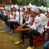 Khai giảng năm học mới tại Trường dân tộc bán trú THCS xã Phìn Ngan, huyện Bát Xát. (Ảnh: Hương Thu/TTXVN)