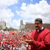 Tổng thống Venezula Nicolas Maduro trong cuộc tuần hành ủng hộ Chính phủ tại Caracas, Venezuela ngày 1/9. (Nguồn: EPA/TTXVN)