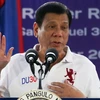 Tổng thống Rodrigo Duterte phát biểu trong buổi thăm một đơn vị quân đội tại thị trấn San Miguel, Philippines ngày 16/9. (Nguồn: EPA/TTXVN)