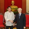 Tổng Bí thư Nguyễn Phú Trọng tiếp Tổng thống Cộng hòa Philippines Rodrigo Duterte thăm chính thức Việt Nam. (Ảnh: Trí Dũng/TTXVN)