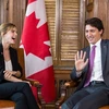 Nữ diễn viên Emma Watson đã có cơ hội diện kiến Thủ tướng Canada Justin Trudeau. (Nguồn: globalnews.ca)