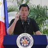 Tổng thống Philippines Rodrigo Duterte phát biểu tại sân bay quốc tế Davao ngày 30/9. (Nguồn: AFP/TTXVN)