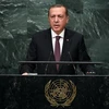 Tổng thống Thổ Nhĩ Kỳ Recep Tayyip Erdogan phát biểu tại phiên họp Đại Hội đồng Liên hợp quốc ở New York, Mỹ ngày 20/9. (Nguồn: AFP/TTXVN)