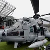 Máy bay trực thăng quân sự Airbus Caracal H225M được trưng bày tại triển lãm. (Nguồn: AFP/TTXVN)