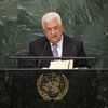 Tổng thống Palestine Mahmoud Abbas phát biểu tại Khóa họp Đại hội đồng LHQ ở New York ngày 22/9. (Nguồn: AFP/TTXVN)