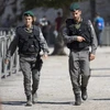 Cảnh sát Israel gác tại lối vào khu thành cổ Jerusalem ngày 11/10. (Nguồn: EPA/TTXVN)