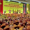 Ban trị sự Giáo hội Phật giáo Thành phố Hồ Chí Minh) tổ chức Lễ míttinh kỷ niệm 35 năm Ngày thành lập Giáo hội Phật giáo Việt Nam. (Ảnh: Thế Anh/TXVN)
