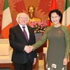 Chủ tịch Quốc hội Nguyễn Thị Kim Ngân tiếp Tổng thống Cộng hòa Ireland, Ngài Michael Daniel Higgins nhân chuyến thăm cấp Nhà nước tới Việt Nam. (Ảnh: Trọng Đức/TTXVN)