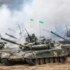 Binh sỹ Ukraine tham gia cuộc tập trận tại Goncharivka, cách thủ đô Kiev 120 km về phía đông bắc ngày 10/9. (Nguồn: EPA/TTXVN)