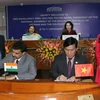 Chủ tịch Quốc hội Nguyễn Thị Kim Ngân và Chủ tịch Quốc hội Ấn Độ Sumitra Mahajan chứng kiến Lễ ký hợp tác giữa hai Hãng hàng không Vietjet Air (Việt Nam) và Air India (Ấn Độ). (Ảnh: Trọng Đức/TTXVN)