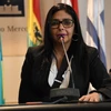 Ngoại trưởng Venezuela Delcy Rodriguez phát biểu tại Hội nghị Mercosur ở Montevideo (Uruguay) ngày 15/12. (Nguồn: AFP/TTXVN)