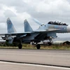 Máy bay Su-35 của Nga tại căn cứ không quân Hmeimym ở Latakia, Syria. (Nguồn: AFP/TTXVN)
