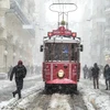 Tuyết rơi dày đặc ở Istanbul, Thổ Nhĩ Kỳ ngày 7/1. (Nguồn: AFP/TTXVN)