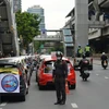 Cảnh sát Thái Lan tuần tra tại Bangkok ngày 26/9. (Nguồn: EPA/TTXVN)