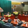 Chủ tịch nước Trần Đại Quang làm việc với Ban Thường vụ Thành ủy Hải Phòng. (Ảnh: Nhan Sáng/TTXVN)