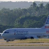 Máy bay của hãng hàng không American Airlines hạ cánh tại sân bay Jose Marti, La Habana, Cuba ngày 28/11/2016. (Nguồn: AFP/TTXVN)