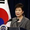 Tổng thống Hàn Quốc Park Geun-hye phát biểu tại Seoul ngày 29/11/2016. (Nguồn: AFP/TTXVN)