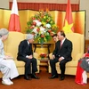 Thủ tướng Nguyễn Xuân Phúc và Phu nhân hội kiến với Nhà vua Nhật Bản Akihito và Hoàng hậu Michiko đang có chuyến thăm cấp Nhà nước tới Việt Nam. (Ảnh: Thống Nhất/TTXVN)