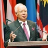 Thủ tướng Malaysia Najib Razak phát biểu tại cuộc họp ở Kuala Lumpur ngày 19/1. (Nguồn: Kyodo/TTXVN)