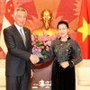Chủ tịch Quốc hội Nguyễn Thị Kim Ngân hội kiến với Thủ tướng Singapore Lý Hiển Long đang ở thăm chính thức Việt Nam. (Ảnh: Trọng Đức/TTXVN)