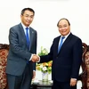 Thủ tướng Nguyễn Xuân Phúc tiếp Bộ trưởng Ngoại giao Mông Cổ Tsend Munkh-Orgil đang ở thăm chính thức Việt Nam. (Ảnh: Thống Nhất/TTXVN)