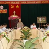 Tổng Bí thư Nguyễn Phú Trọng phát biểu tại buổi làm việc với các đồng chí Ban Thường vụ Tỉnh ủy và cán bộ chủ chốt tỉnh Kon Tum. (Ảnh: Trí Dũng/TTXVN)