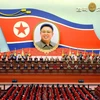 Lễ míttinh nhân kỷ niệm 24 năm ngày cố Chủ tịch Kim Jong-il được bầu làm Chủ tịch Ủy ban Quốc phòng Nhà nước Triều Tiên tại thủ đô Bình Nhưỡng ngày 8/4. (Nguồn: YONHAP/TTXVN)