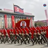 Binh sỹ quân đội nhân dân Triều Tiên tham gia lễ diễu binh kỷ niệm 105 ngày sinh cố Chủ tịch Kim Nhật Thành tại Bình Nhưỡng ngày 15/4. (Nguồn: EPA/TTXVN)