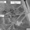 Sân bay Shayrat bị tàn phá sau vụ tấn công tên lửa hành trình Tomahawk từ các tàu khu trục của Mỹ ngày 7/4. (Nguồn: EPA/ TTXVN)