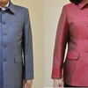 Mẫu áo nam và nữ của nhà thiết kế Thu Hà. (Ảnh do Cục Mỹ thuật, Nhiếp ảnh và Triển lãm cung cấp)