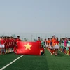 Giải bóng đá của người Việt tại Asan. (Ảnh: Vũ Toàn-Hữu Tuyên/Vietnam+)