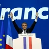 Ông Emmanuel Macron tại cuộc míttinh ở Paris ngày 23/4. (Nguồn: AFP/TTXVN)