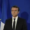 Tổng thống đắc cử Pháp Emmanuel Macron phát biểu sau khi kết quả bầu cử vòng 2 được công bố ở Paris ngày 7/5. (Nguồn: EPA/TTXVN)