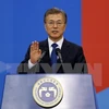 Ông Moon Jae-In tuyên thệ nhậm chức Tổng thống Hàn Quốc tại buổi lễ ở Seoul ngày 10/5. (Nguồn: EPA/TTXVN)