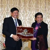 Phó Chủ tịch Quốc hội Tòng Thị Phóng tiếp Trưởng đoàn, Phó Chủ tịch Quốc hội Thái Lan Porjit Peehsak. (Ảnh: Hoàng Hải/TTXVN)