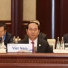 Chủ tịch nước Trần Đại Quang dự và phát biểu tại Phiên họp bàn tròn thứ nhất của Diễn đàn cấp cao hợp tác “Vành đai và Con đường”. (Ảnh: Nhan Sáng/TTXVN)