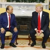 Thủ tướng Nguyễn Xuân Phúc hội đàm với Tổng thống Hợp chúng quốc Hoa Kỳ Donald Trump. (Ảnh: Thống Nhất/TTXVN)