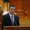 Thủ tướng Sorin Grindeanu phát biểu trước phiên bỏ phiếu tín nhiệm tại Quốc hội ở thủ đô Bucharest, ngày 4/1. (Nguồn: THX/TTXVN)