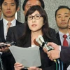 Bộ trưởng Quốc phòng Nhật Bản Tomomi Inada trả lời phỏng vấn báo chí ở Tokyo ngày 14/5. (Nguồn: Kyodo/TTXVN)