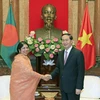 Chủ tịch nước Trần Đại Quang tiếp Chủ tịch Quốc hội Bangladesh Shirin Sharmin Chaudhury đang có chuyến thăm chính thức Việt Nam. (Ảnh: Nhan Sáng/TTXVN)